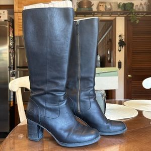 Timberland Atlantic Heights A16D6 Black Leather Heeled Boots Size 9